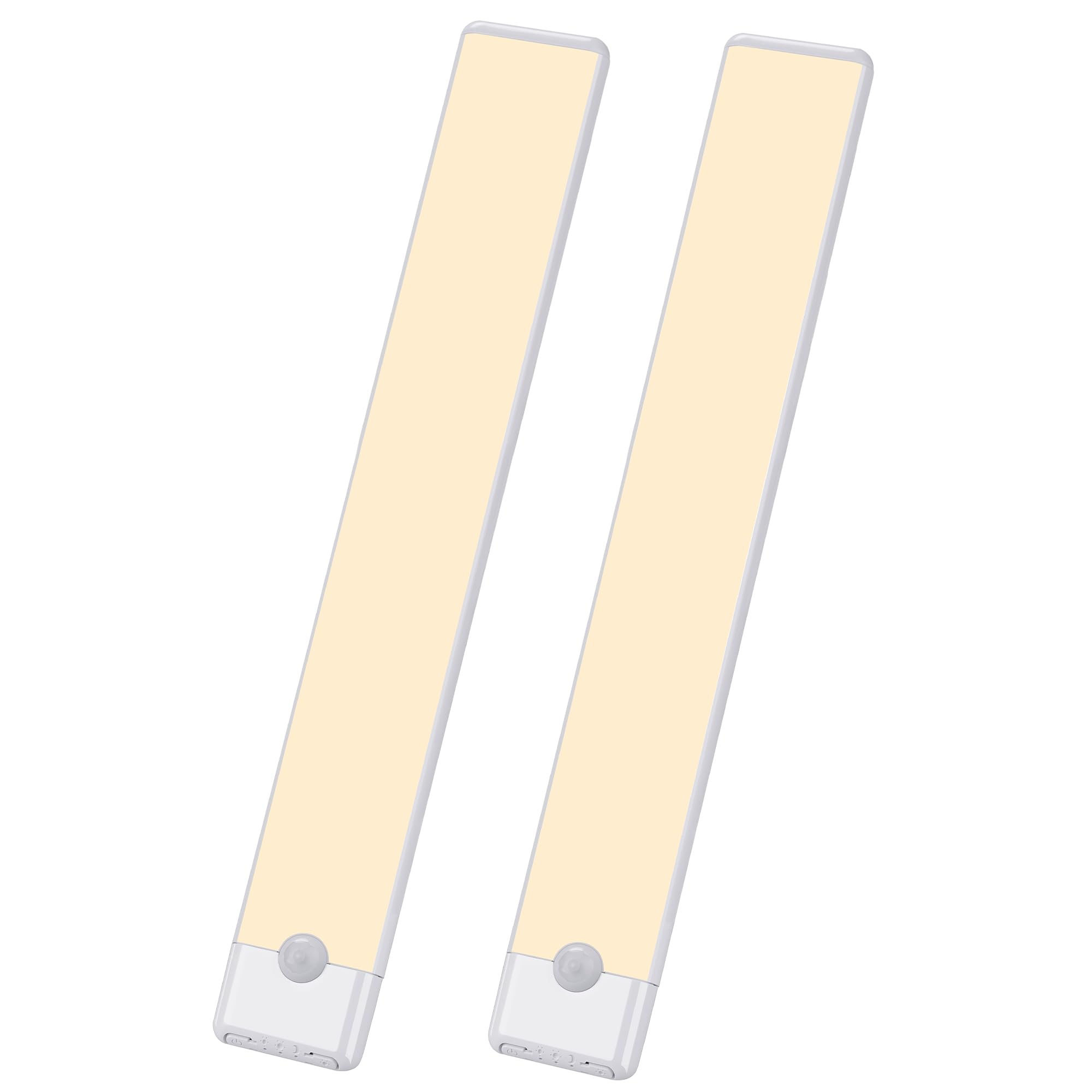 Motion Sensor Under Cabinet Lights, Magnetic Rechargeable Under Counter Closet Light, Wireless Night Light Bar Stick-On, 2-Pack, Warm White