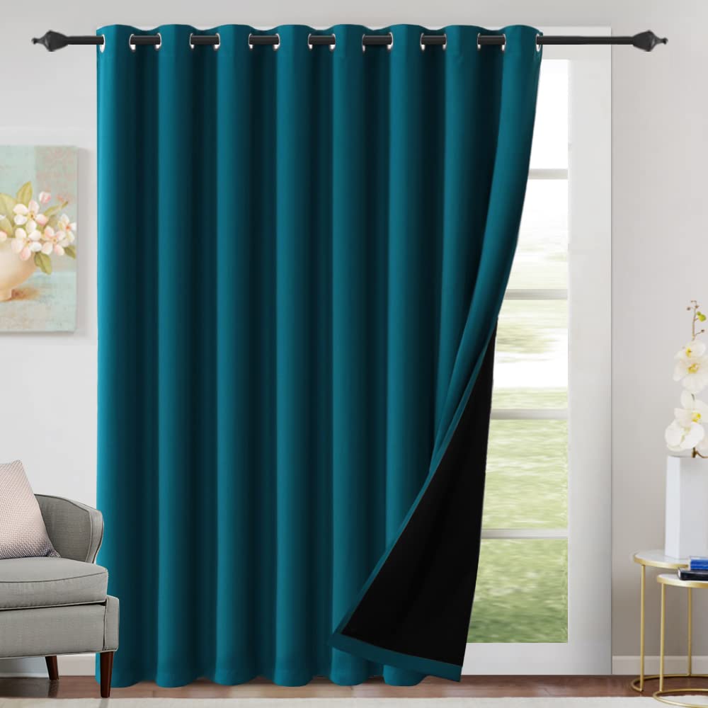 H.VERSAILTEX 100% Blackout Curtains Thermal Insulated Full Blackout Curtains for Living Room Energy Efficiency Window Drapes for Bedroom with Black Liners 1 Panel, 52x63 Inch, Burgundy