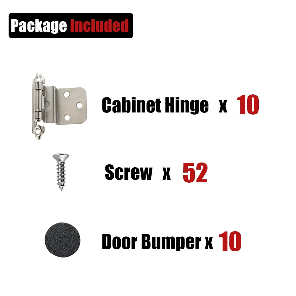 JQK 3/8 Inch Inset Cabinet Door Hinges Oil Rubbed Bronze, 4 Pack 2 Pairs Flush Face Mount Cupboard Self-Closing Kitchen Cabinet Hardware Hinges with Door Bumper, CH201-ORB-P4