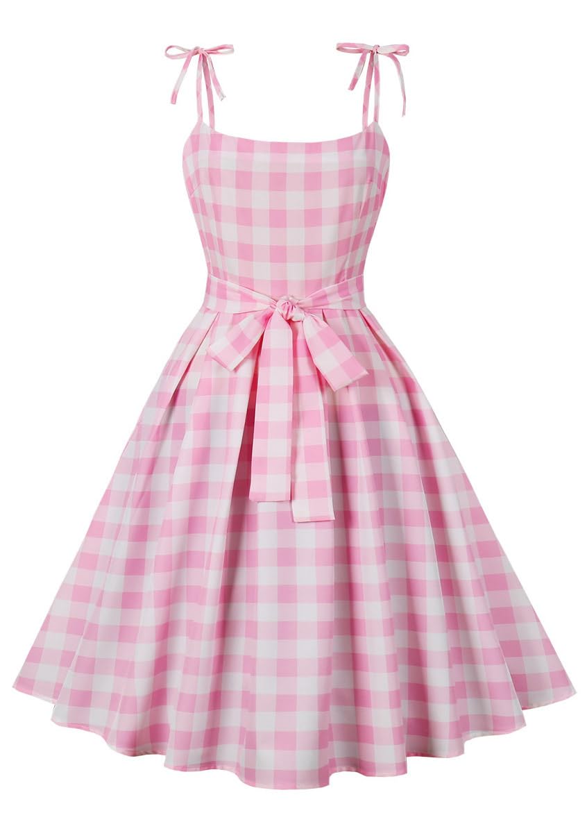 Nihsatin Vintage 1950s Retro Rockabilly Swing Dress Polka Dots Cocktail Dress with Belt