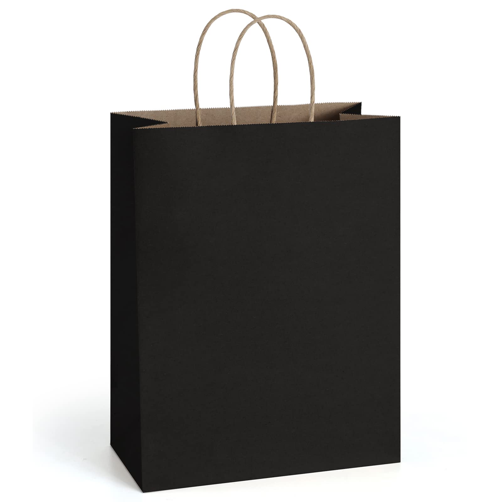 BagDream Gift Bags 10x5x13 25Pcs Kraft Paper Shopping Bags with Handles, for Gifts, Business, Merchandise, Retail, Party Favor, Black Recycled Paper Sacks