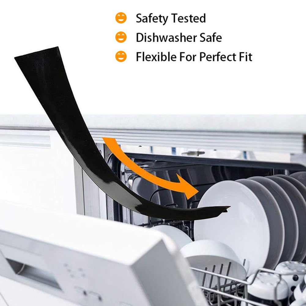 FLSEPAMB Silicone Stove Gap Covers, 2 Pack Heat Resistant Oven Gap Filler Seals Gaps with Anti-Slip Mirror Base, Stain Resistant Stove Counter Gap Cover Silicone Strips Between Stovetop and Counter