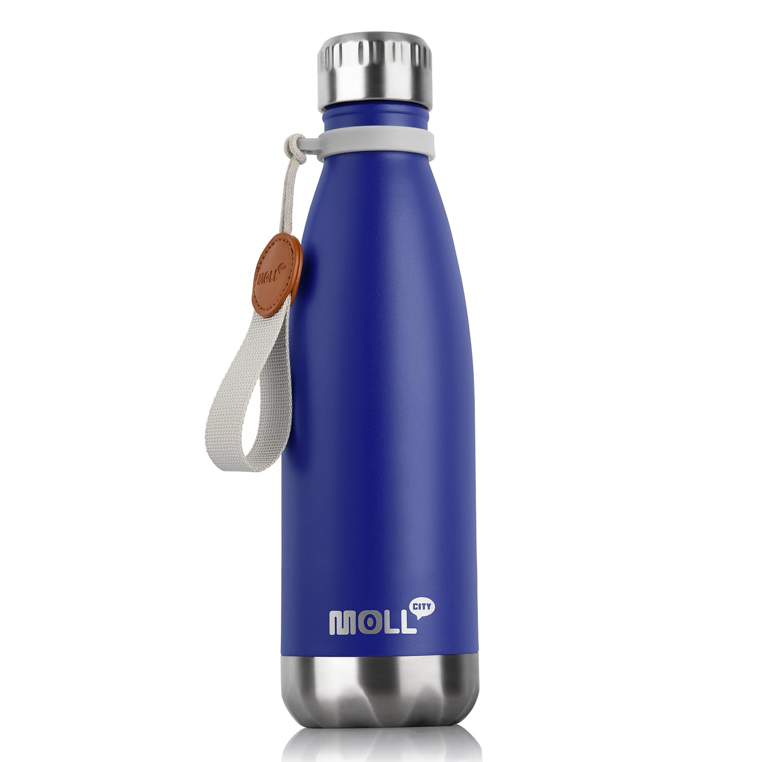 9 oz Water Bottle for Kids-Small Stainless Steel Water Bottle for School Vacuum Insulated Metal Leak Proof Cola Shape Water Flask for Boys Girls(Baby Blue)