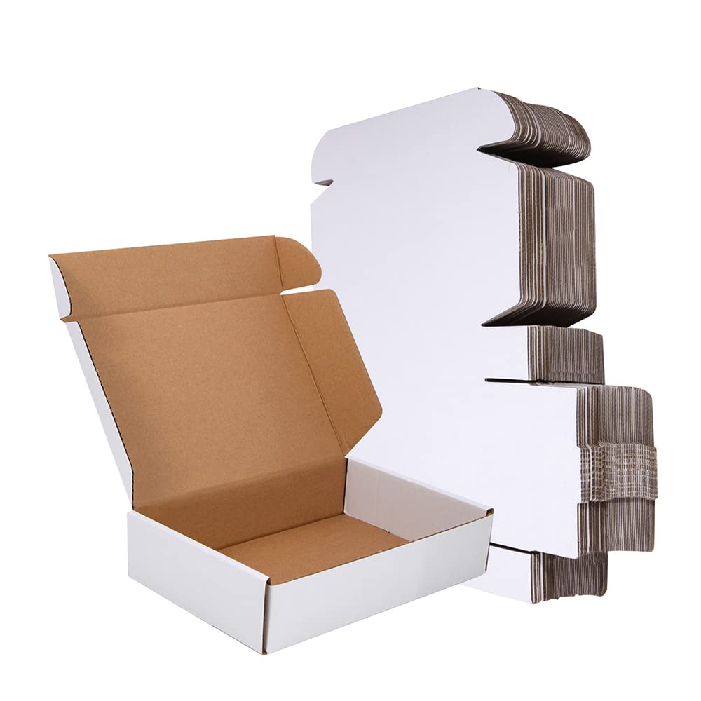 4x4x1'' Small Shipping Boxes 25 Pack, Corrugated Cardboard Mailers for Business, Black (CM441B25)
