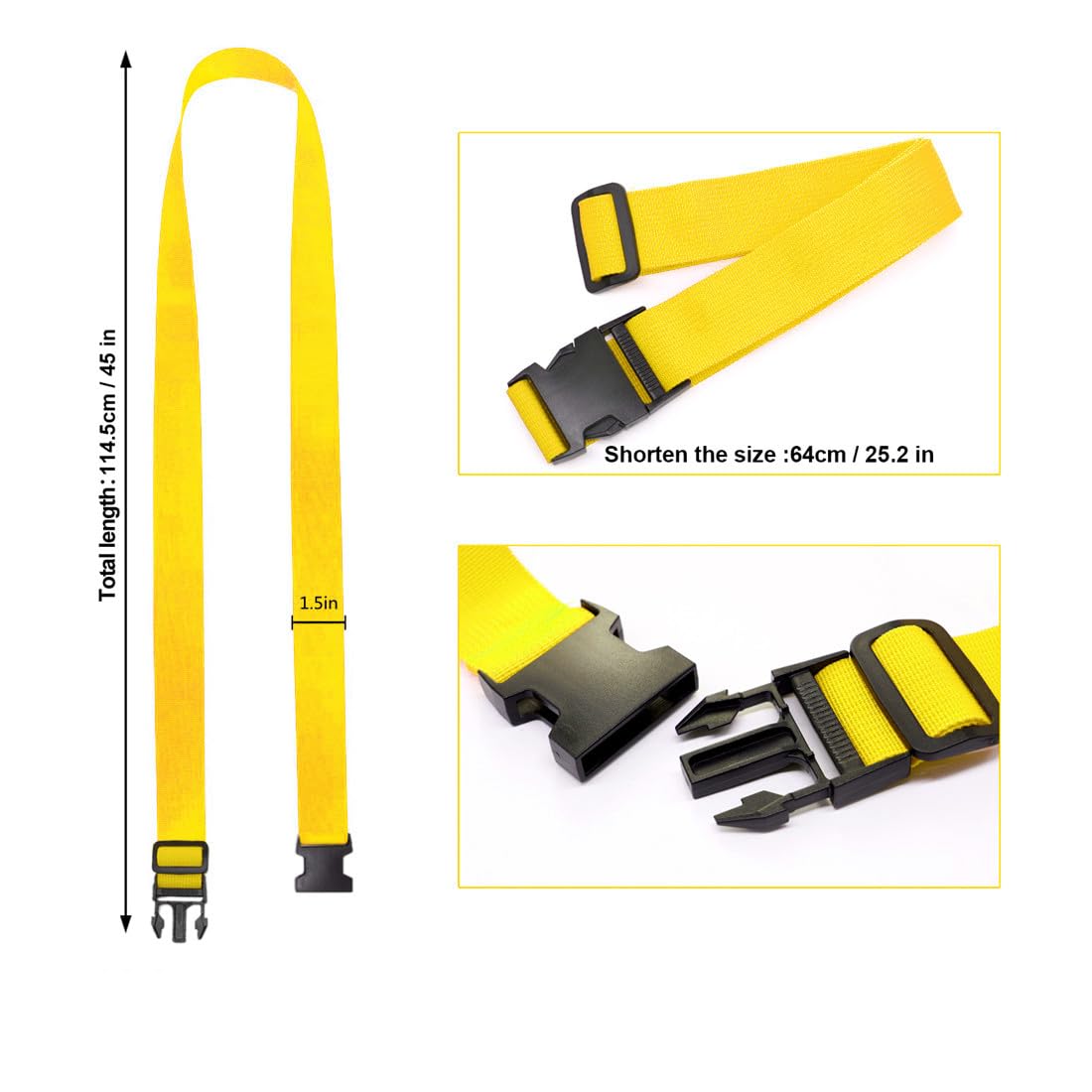 Luggage Straps for Suitcases TSA Approved, Travel Accessories to Connect Two Suitcase, Add Bag Luggage Straps for Carry On Your 3 Luggages Adjustable Buckle Belt, 2Pack Black