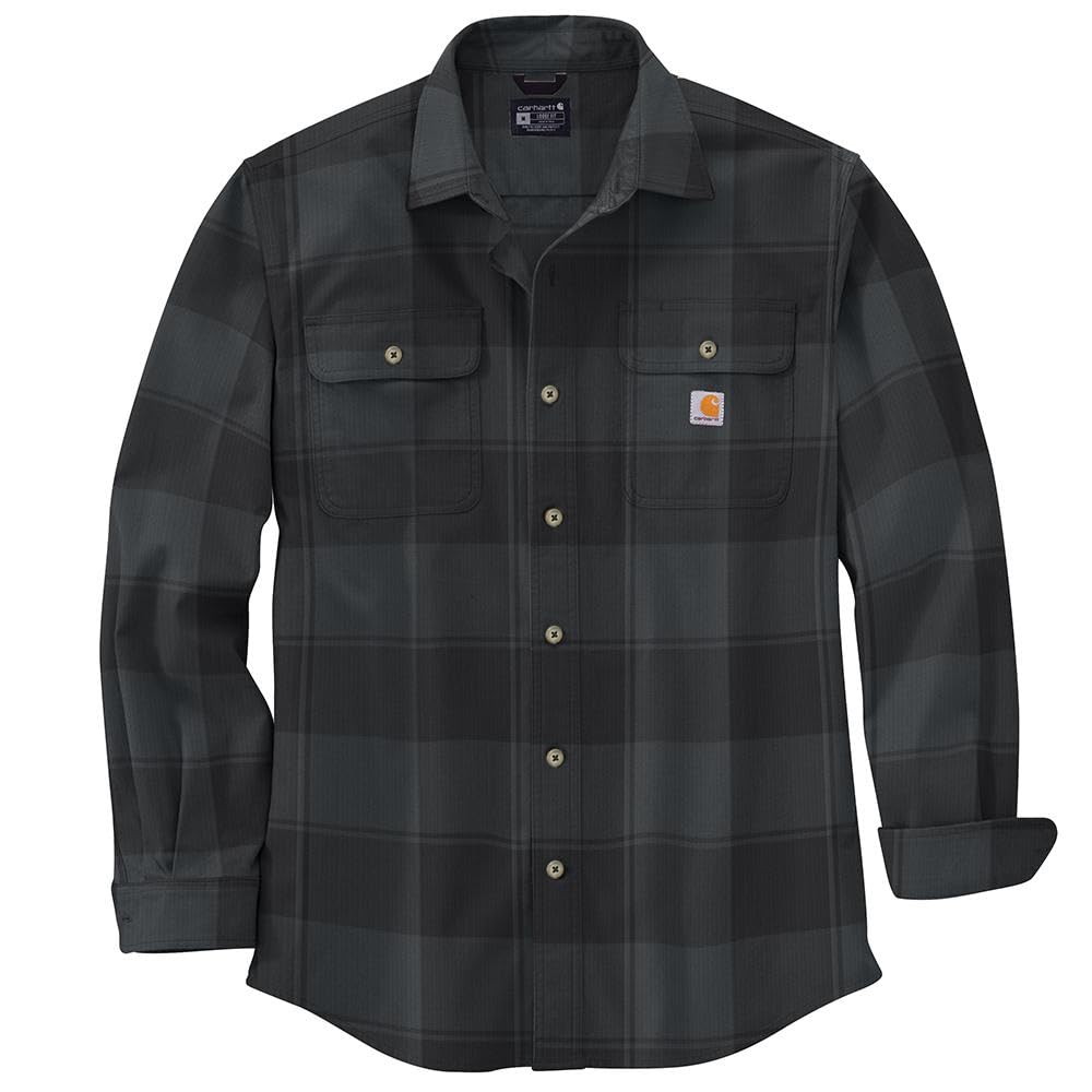Carhartt Men's Loose Fit Heavyweight Flannel Long-Sleeve Plaid Shirt