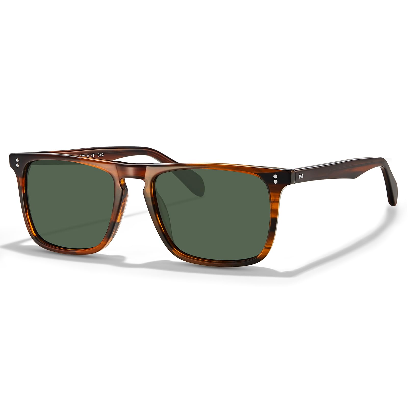 CARFIA Retro Polarized Sunglasses for Men UV Protection Hand-crafted Acetate Frame Fashion Cool Sun Glasses CA53572