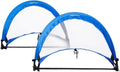 Amazon Basics Portable Pop Up Soccer Goal Set for Kids, Training Equipment, Outdoor Sports Games, Backyard Soccer, Blue, 2-Pack