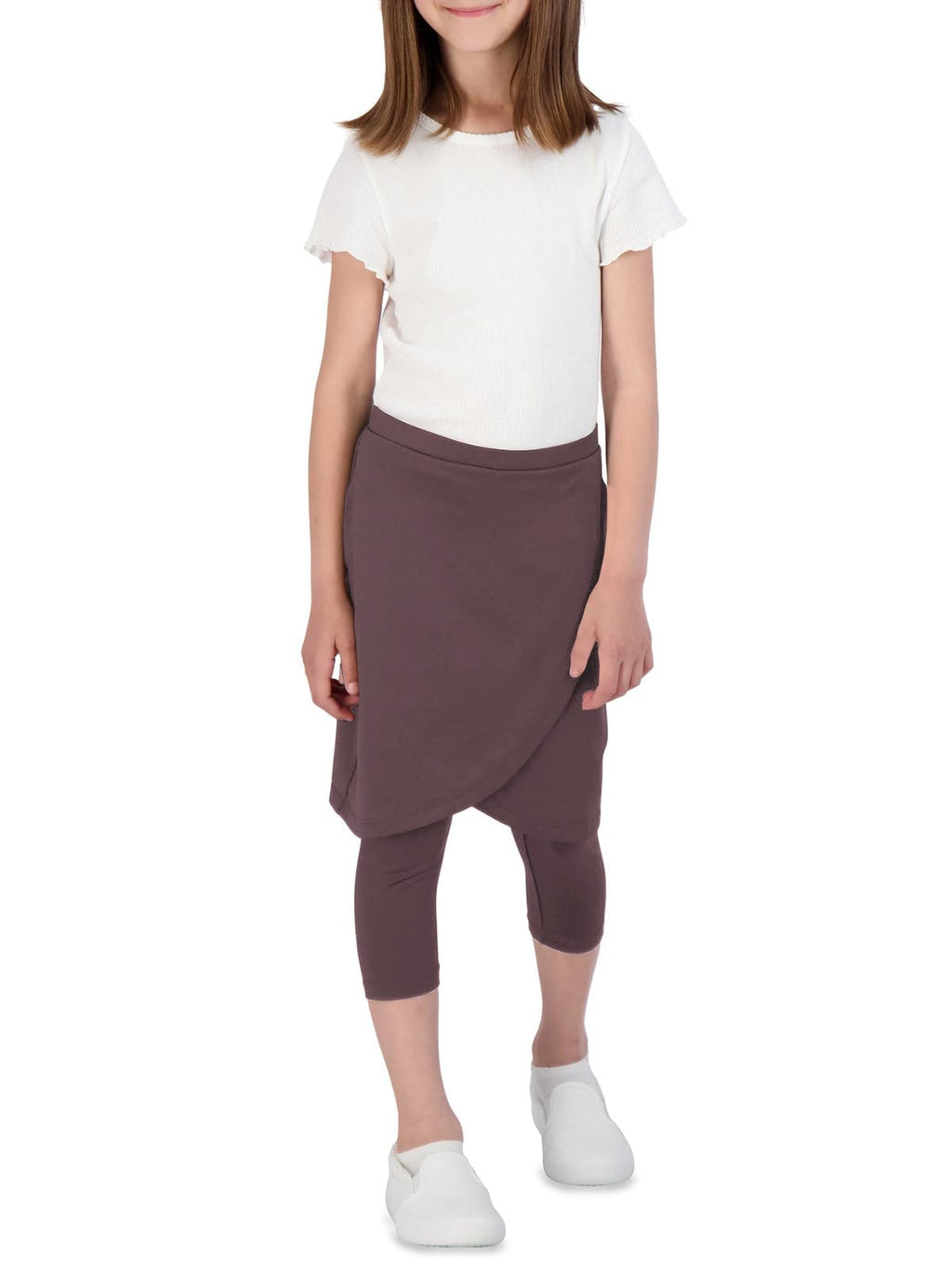 CharmWM Girls High Elastic Waist Capri Pants Kids Cute Active Golf Tennis Skorts Leggings Skirts Trousers
