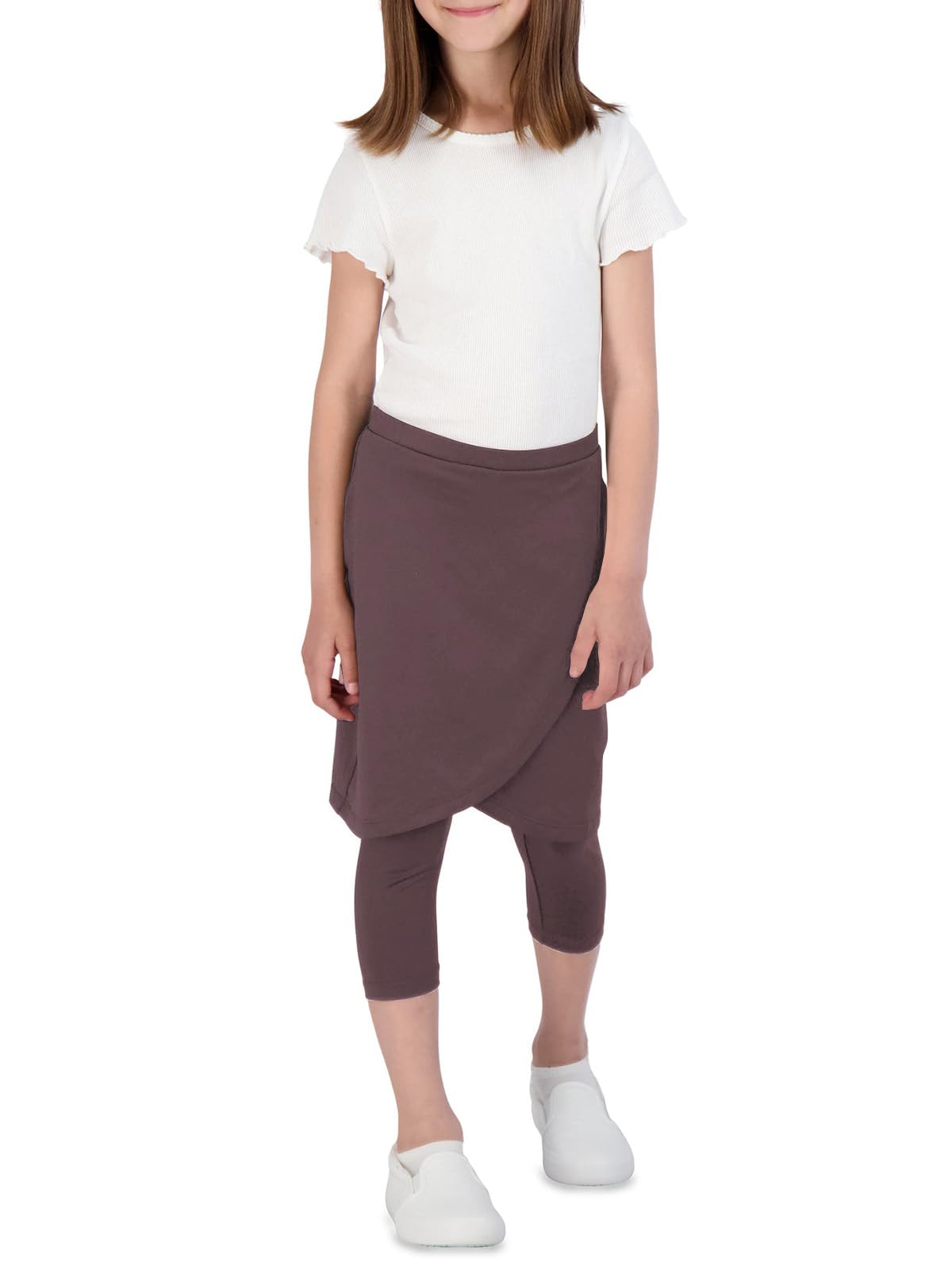 CharmWM Girls High Elastic Waist Capri Pants Kids Cute Active Golf Tennis Skorts Leggings Skirts Trousers