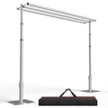 EMART Backdrop Stand Heavy Duty 8.9x10Ft,Three Crossbar Pipe and Drape Photo Background Support Kit, Adjustable Metal Frame with Flat Base for Wedding Birthday Party Decorations-Black