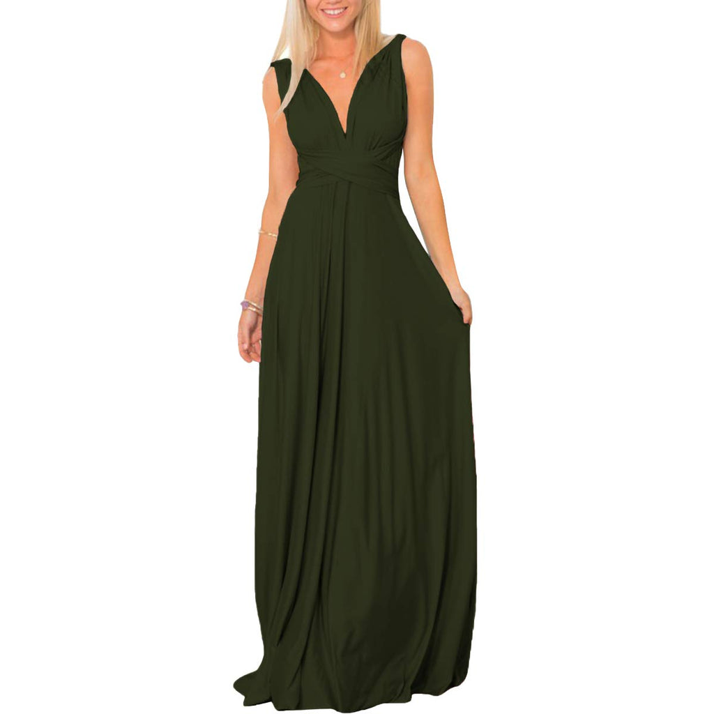 Women Transformer Hi Low Evening Long Prom Dress Halter Convertible Multi Way Spaghetti Strap Wedding Cocktail Maxi Gown