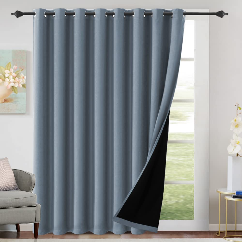 H.VERSAILTEX 100% Blackout Curtains Thermal Insulated Full Blackout Curtains for Living Room Energy Efficiency Window Drapes for Bedroom with Black Liners 1 Panel, 52x63 Inch, Burgundy