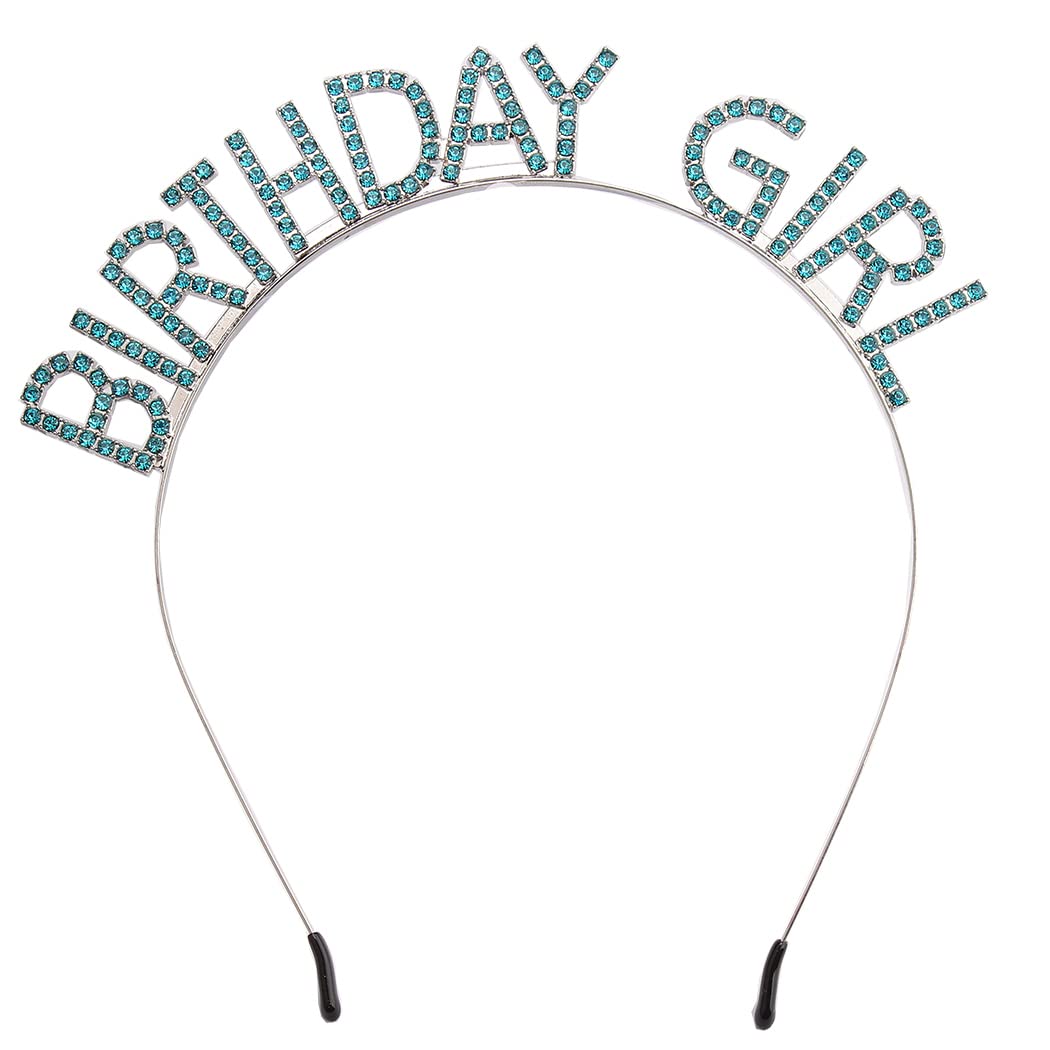 AOPRIE Birthday Girl Headband - Baroque Tiara for Women & Girls, Princess Crown Rhinestone Accessory