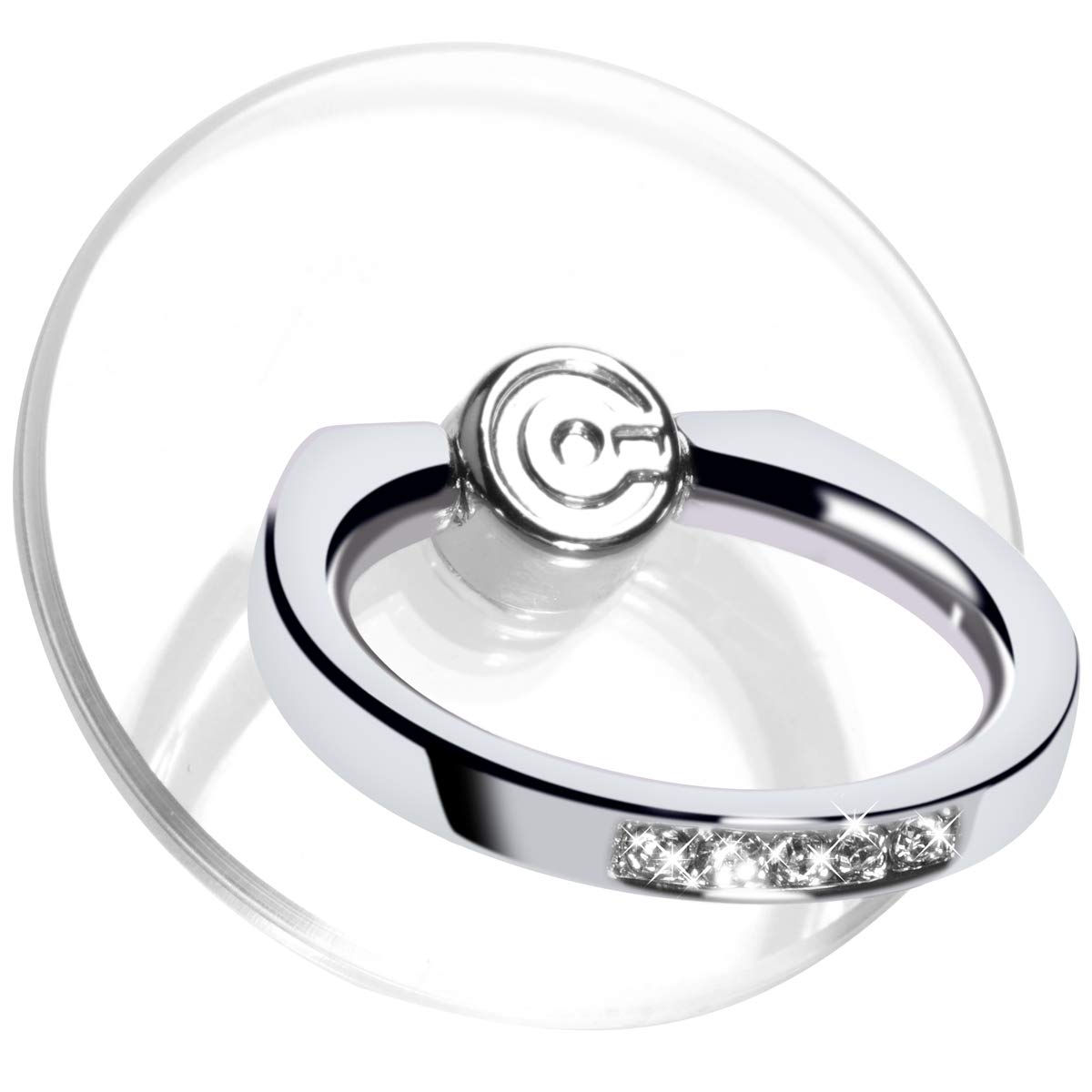 Transparent Phone Ring Holder Grip - EI Sonador Clear Cell Phone Ring Stand Holder Finger Grip Kickstand 360° Rotation, Compatible with Most of Phones, Tablets and Case (2 Aquamarine Diamond)