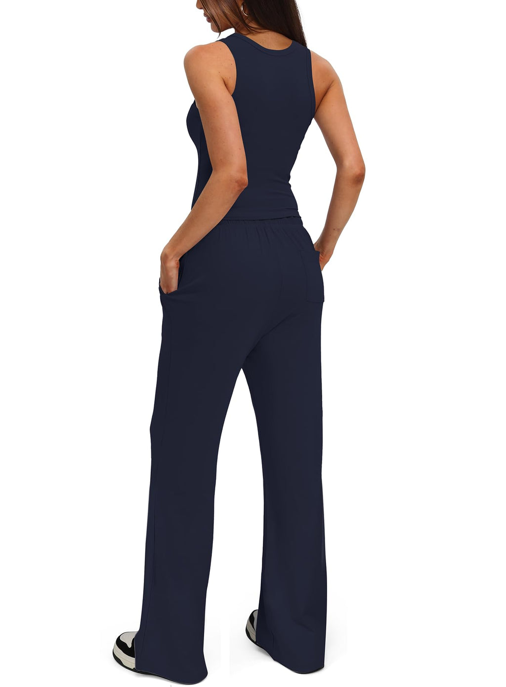 Darong Women's 2 Piece Summer Outfits Sleeveless Matching Lounge Sets