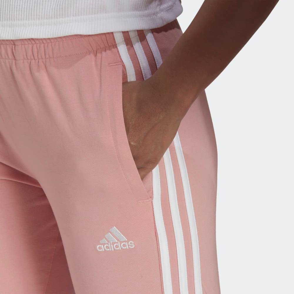 adidas Womens 3-Stripes Drawstring Sweatpants Training Casual - Black