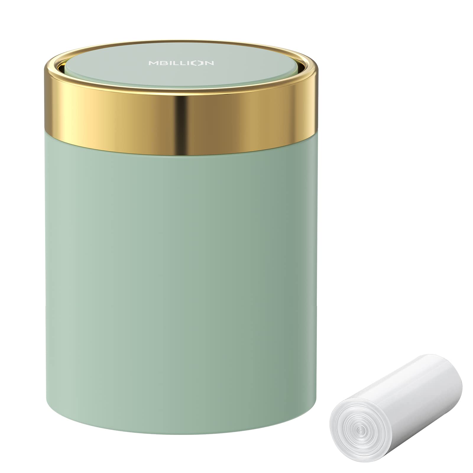 Mini Trash Can with Lid, Desktop Small Trash Can Recycling Bin Cute Metal Garbage Can for Tabletop Countertop Use,Stainless Steel 0.4Gal/1.5L Waste Bin for Office Parlor Car Bedroom,Swing Lid Open