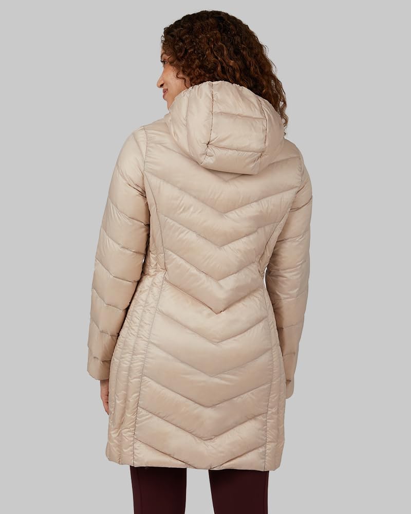 32 Degrees Heat Women’s Ultra-Light Down Packable 3/4 Jacket – Lightweight Travel Puffer Coat