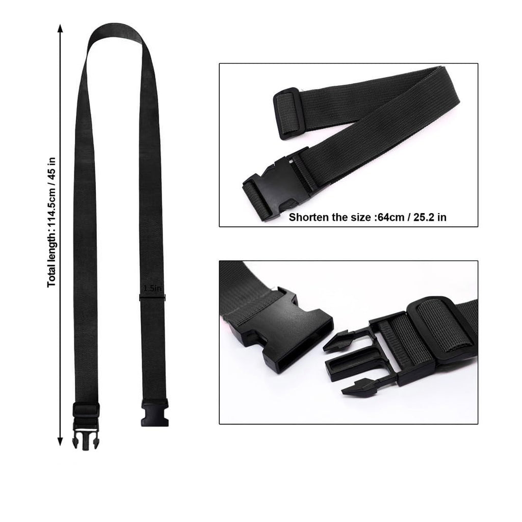 Luggage Straps for Suitcases TSA Approved, Travel Accessories to Connect Two Suitcase, Add Bag Luggage Straps for Carry On Your 3 Luggages Adjustable Buckle Belt, 2Pack Black