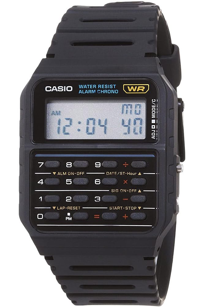 Casio CA53W Vintage Series | Data Bank | 1/100 SEC Stopwatch | Water Resistant | 8 Digit Calculator | Dual Time | Resin Band | Resin Case | Auto Calendar | Daily Alarm | 5 Year Battery