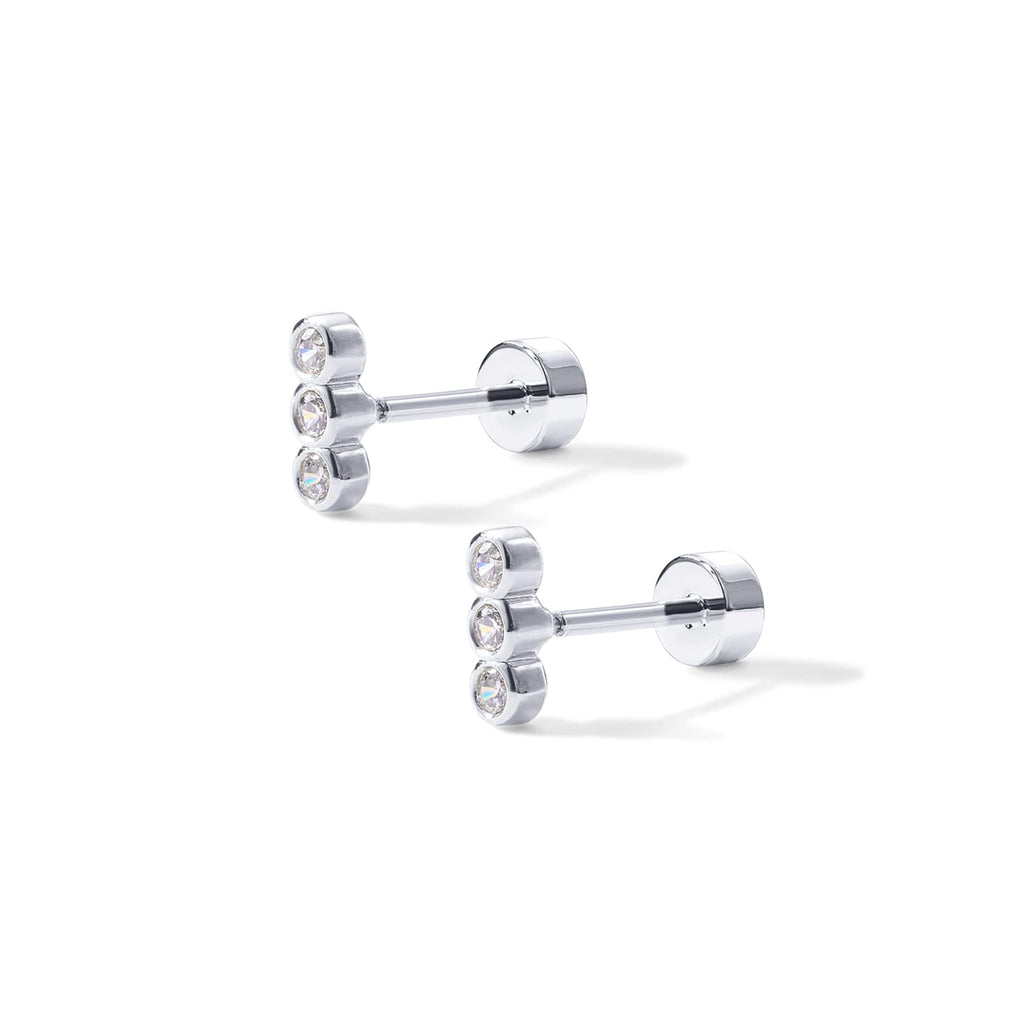 PAVOI 14K Gold Plated Flat Back Earrings | Solid 925 Sterling Silver Posts | Helix Cartilage Earrings for Women | Cubic Zirconia Stud Earrings | Trending Fashion Jewelry