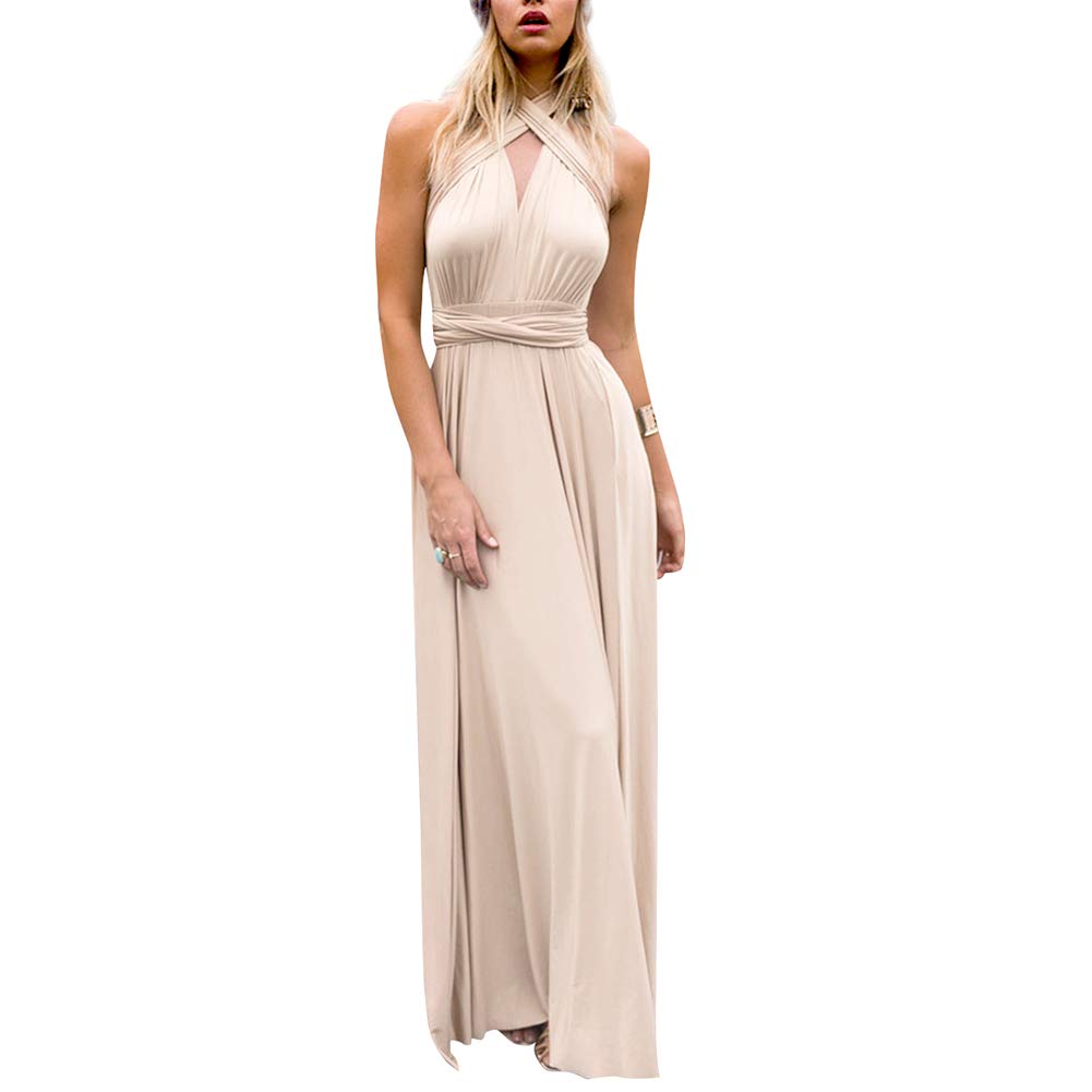 Women Transformer Hi Low Evening Long Prom Dress Halter Convertible Multi Way Spaghetti Strap Wedding Cocktail Maxi Gown