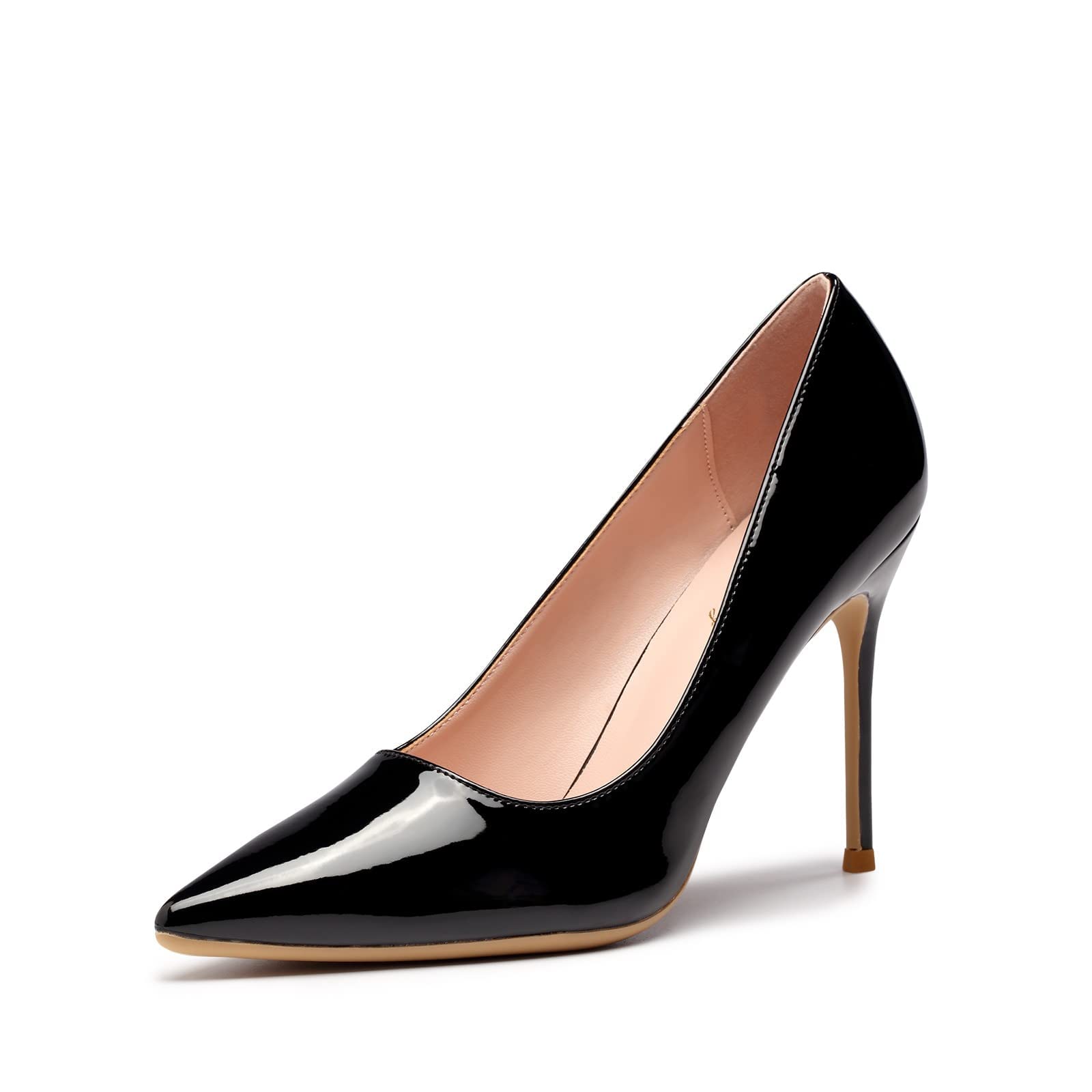 Elisabet Tang High Heels, Womens Pointed Toe Slip on Stilettos Party Wedding Pumps Basic Shoes