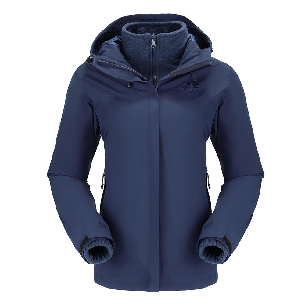 CAMEL CROWN Women's Ski Jacket Waterproof 3 in 1 Winter Coat with Fleece Inner Warm Windproof For Snow Outdoor Hiking
