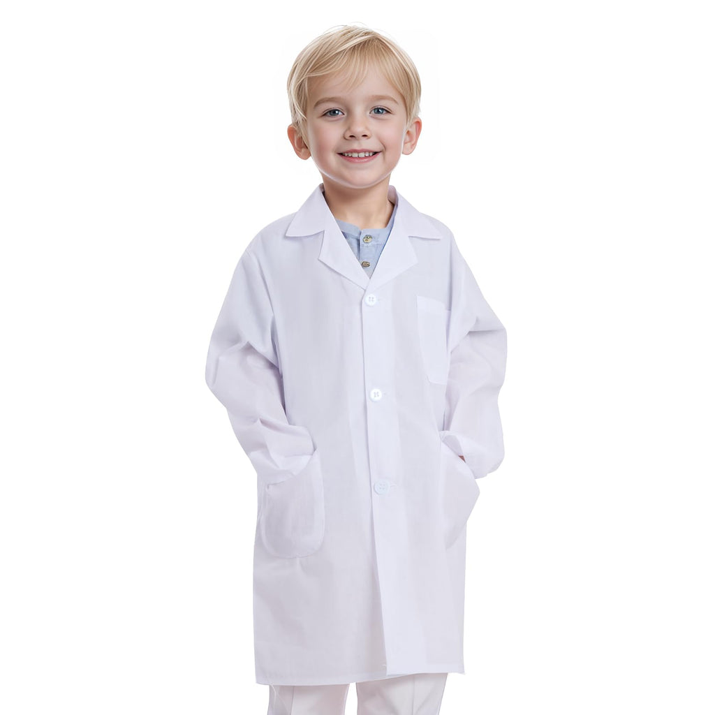 Doctor Scientist Lab Coat for Kids Children Doctor Costume Dress Up Coat for Boys Girls Halloween Costume Role Play