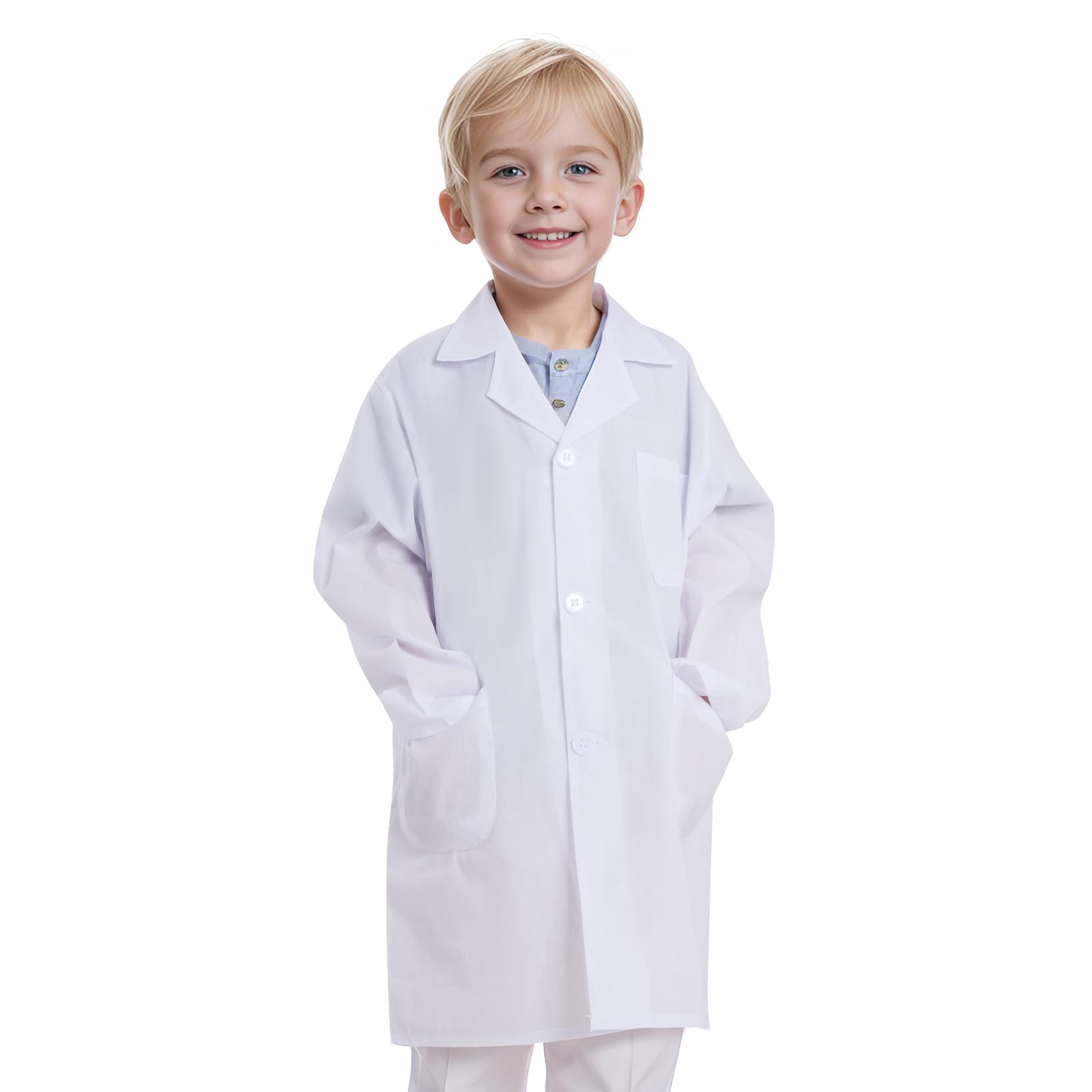 Doctor Scientist Lab Coat for Kids Children Doctor Costume Dress Up Coat for Boys Girls Halloween Costume Role Play
