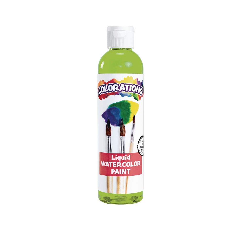Colorations Paraben-Free Glitter Liquid Watercolor Paint, Set of 8 Vibrant Colors, 8 fl oz, Non-Toxic and Made in The USA