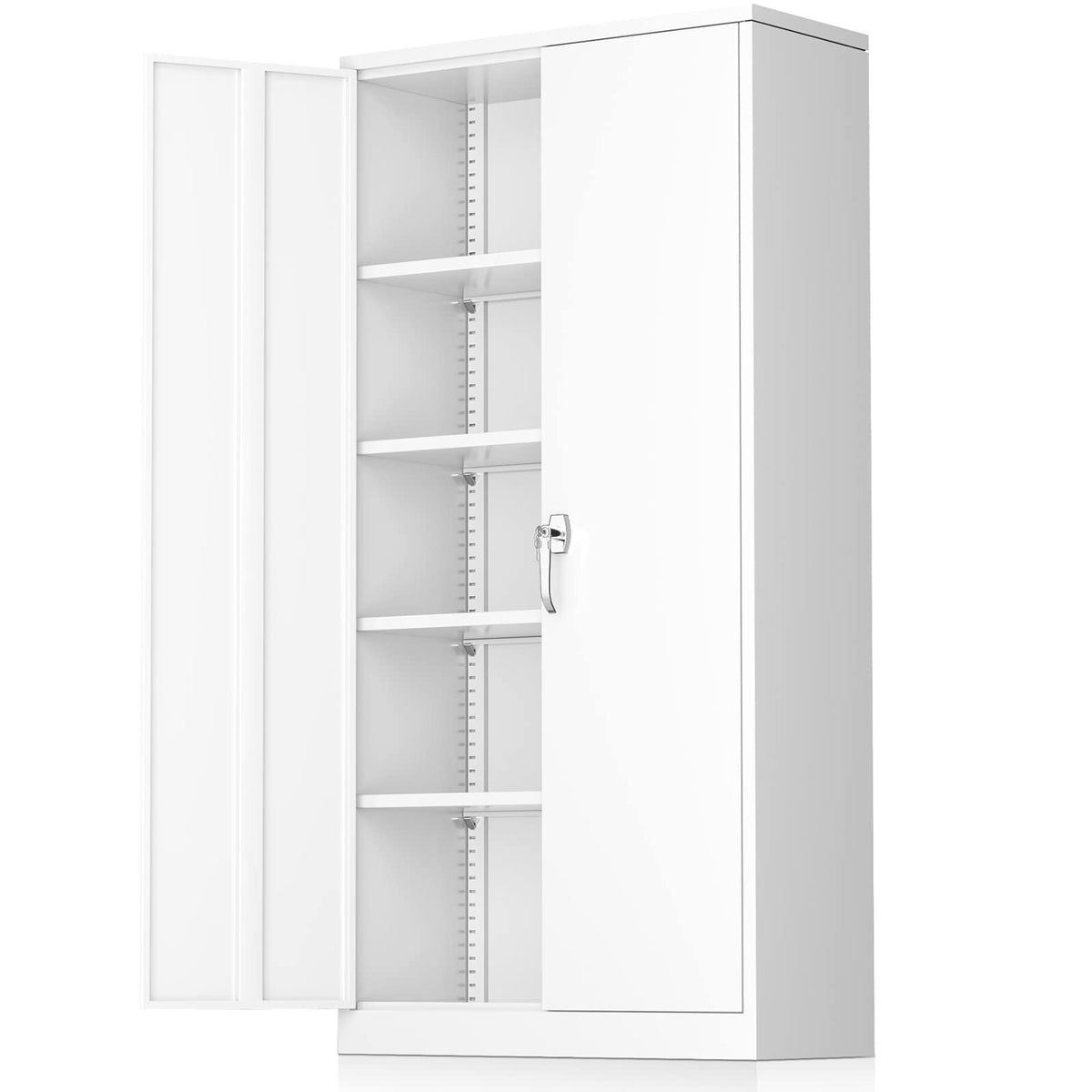 Greenvelly Metal Storage Cabinet, 36" Locking Storage Cabinet with Doors and Shelves, Lockable Storage Cabinets for Home Office, Utility Locker Cabinet, Steel Garage Cabinet with 2 Keys, Black