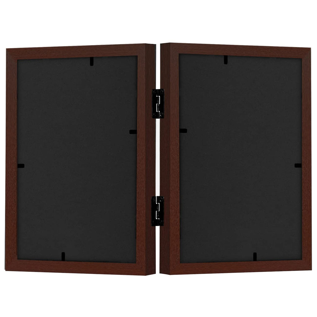 Americanflat Hinged 4x6 Picture Frame with Shatter-Resistant Glass - Double Picture Frames with Engineered Wood - Signature Collection - Photo Frame for Tabletop Display - Black