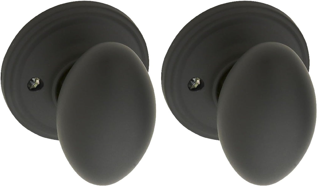 Copper Creek EK2090BC Egg Door Knob, Dummy Function, 1 Pack, in Black