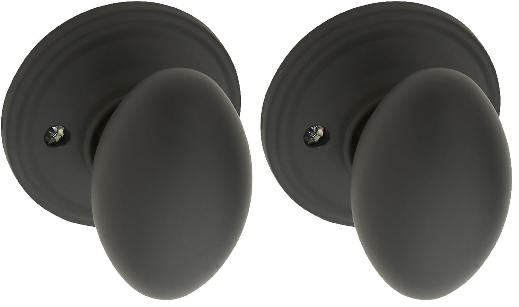 Copper Creek EK2090BC Egg Door Knob, Dummy Function, 1 Pack, in Black
