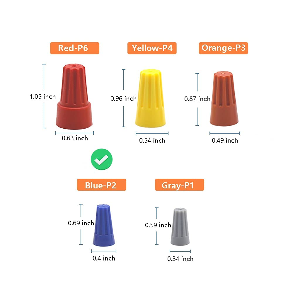 300 Pcs Red Electrical Wire Connectors Screw Terminals, with Spring Insert Twist Nuts Caps (AWG 18-10)