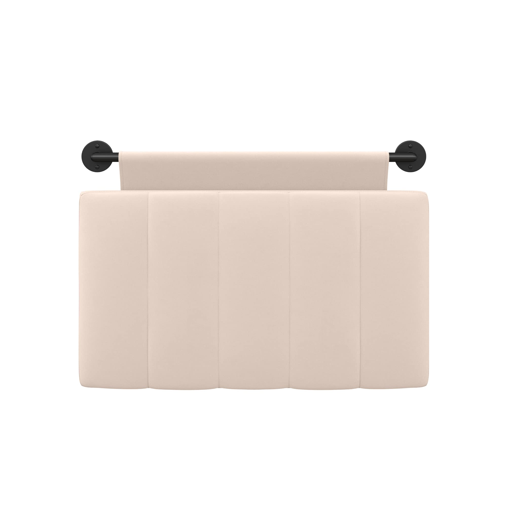 Nathan James Harlow Modern Wall Mount Hanging Headboard, Queen, Brown Faux Leather