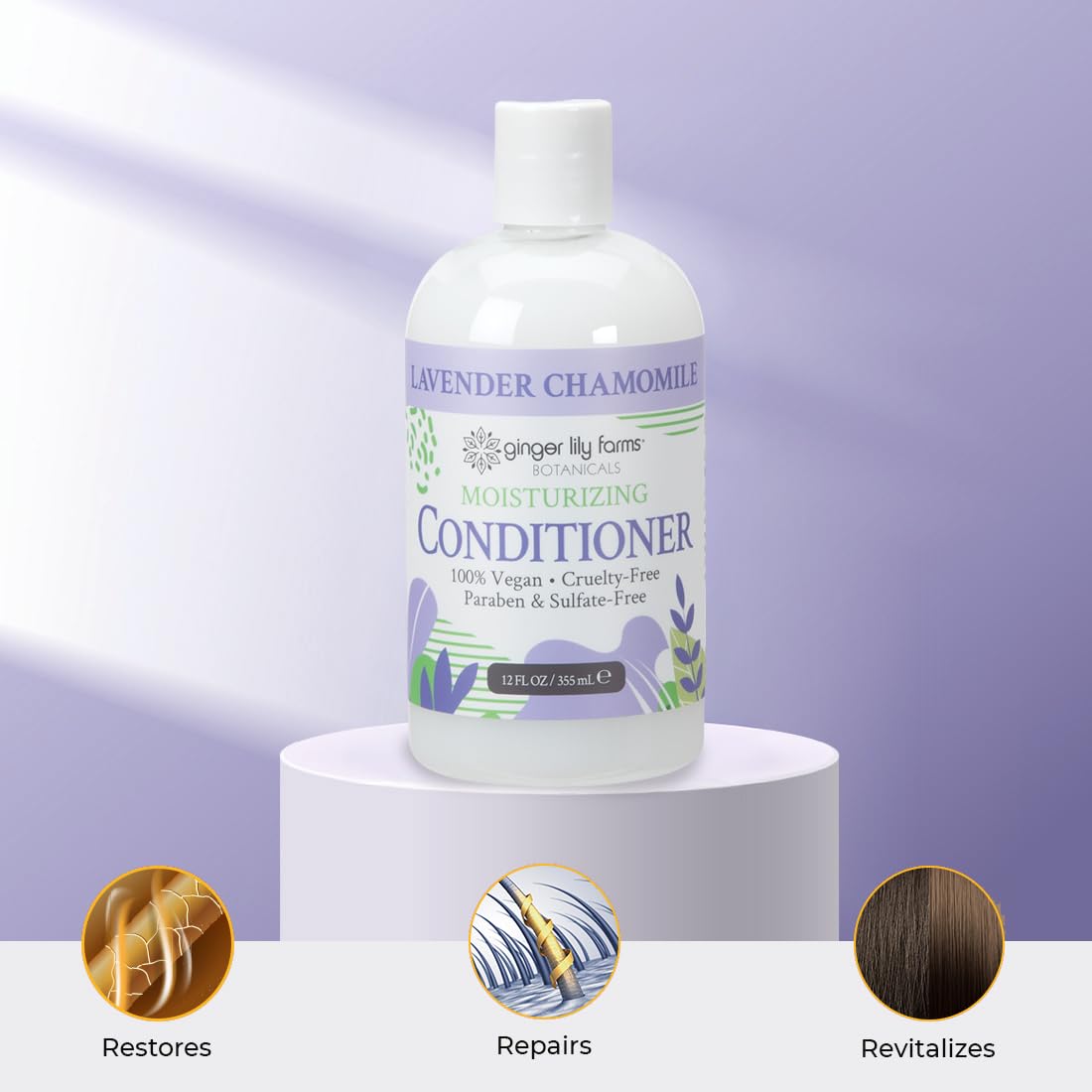 Ginger Lily Farms Botanicals Moisturizing Conditioner for Dry Hair, 100% Vegan & Cruelty-Free, Apple Pear Scent, 1 Gallon Refill (128 fl oz)