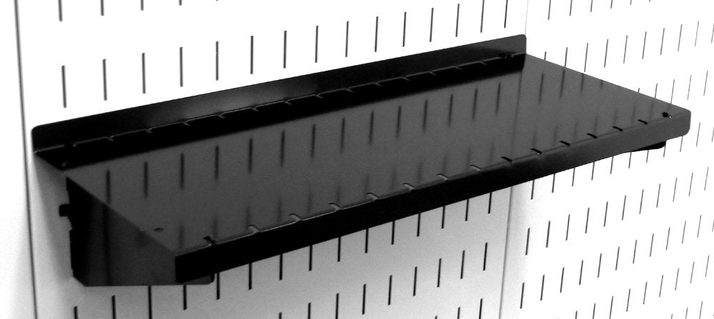 Wall Control 32" x 16" Black Metal Pegboard Pack - 2 Panels & 1 Deep Shelf Assembly, Modern Style, Heavy Duty, Slotted, Secure, Wall Mount, Garage/Workshop/Tool Shed Storage