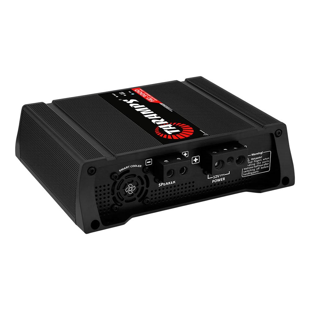 Taramps HD 3000 2 Ohms Black 1 Channel 3000 Watts RMS MAX Full Range Car Audio Monoblock LED Monitor Indicator Class D Amplifier Crossover, HD 3k