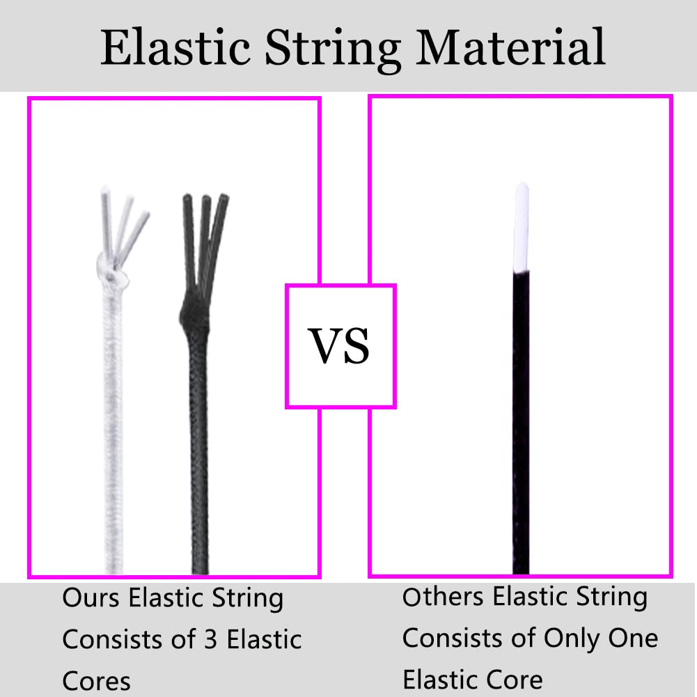 LUSTEMBER Elastic String for Bracelets, 1 mm x 110 Yards Sturdy Stretchy Elastic Cord for Jewelry Making, Necklaces, Beading - Black