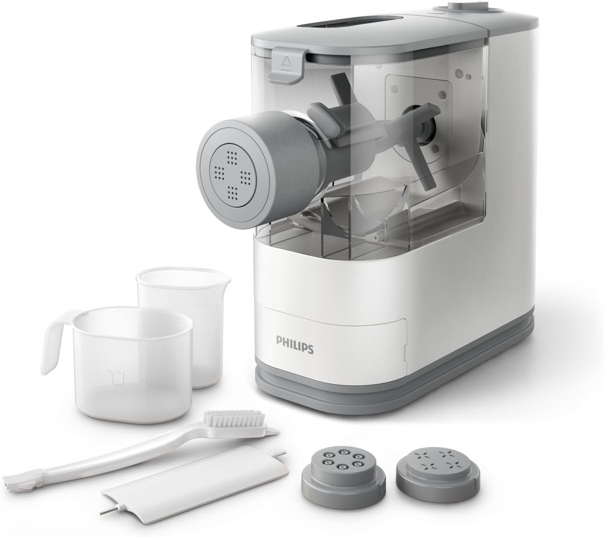 Philips Kitchen Appliances Compact Pasta and Noodle Maker, Viva Collection, Comes with 3 Default Classic Pasta Shaping Discs, Fully Automatic, Recipe Book, Small, Black (HR2371/05)