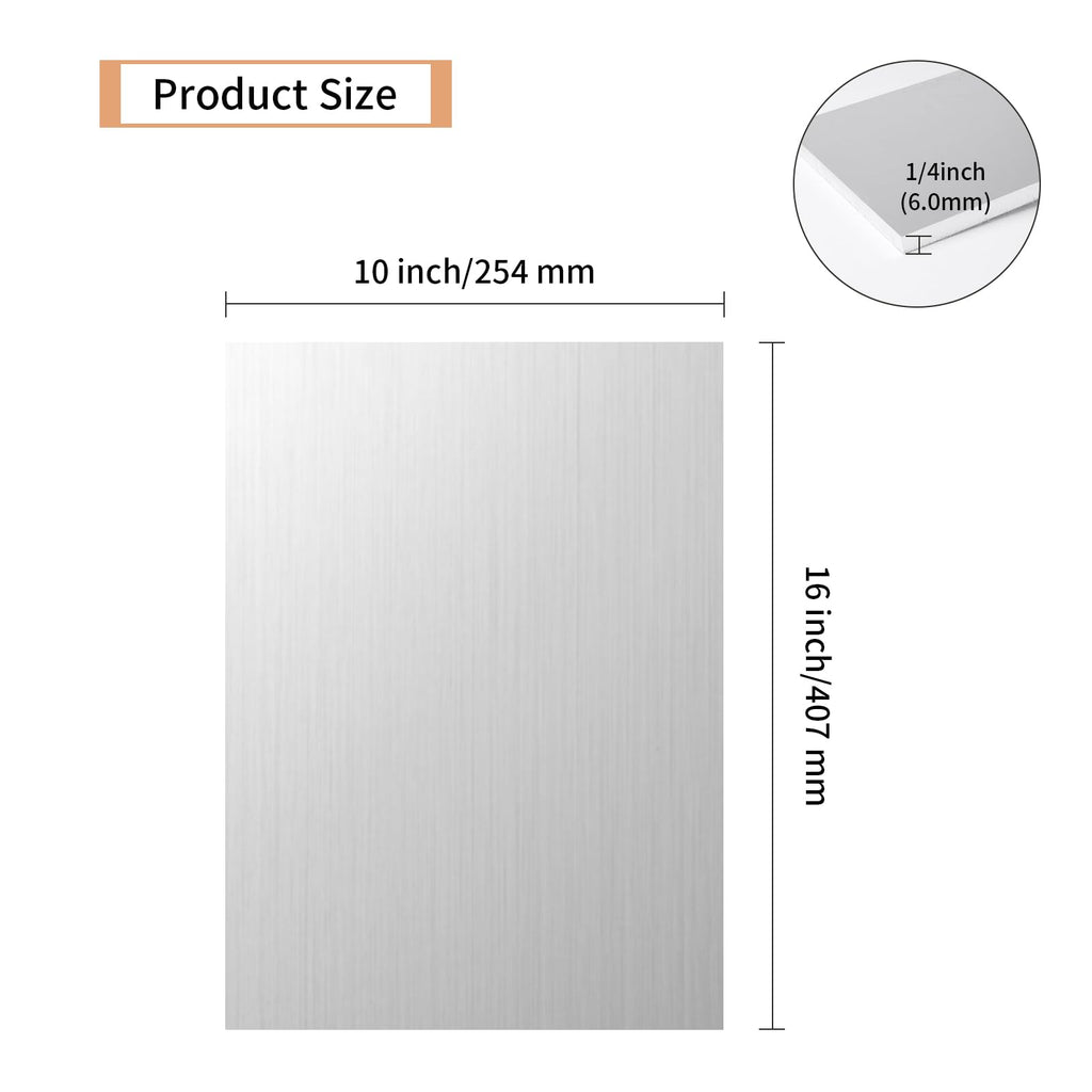 5PCS 6061 Aluminum Sheet Metal 1/4" x 4" x 4", Aluminum Plates Covered with Protective Film, Heat Treatable Aluminum Flat Bar for DIY Craft, Industry