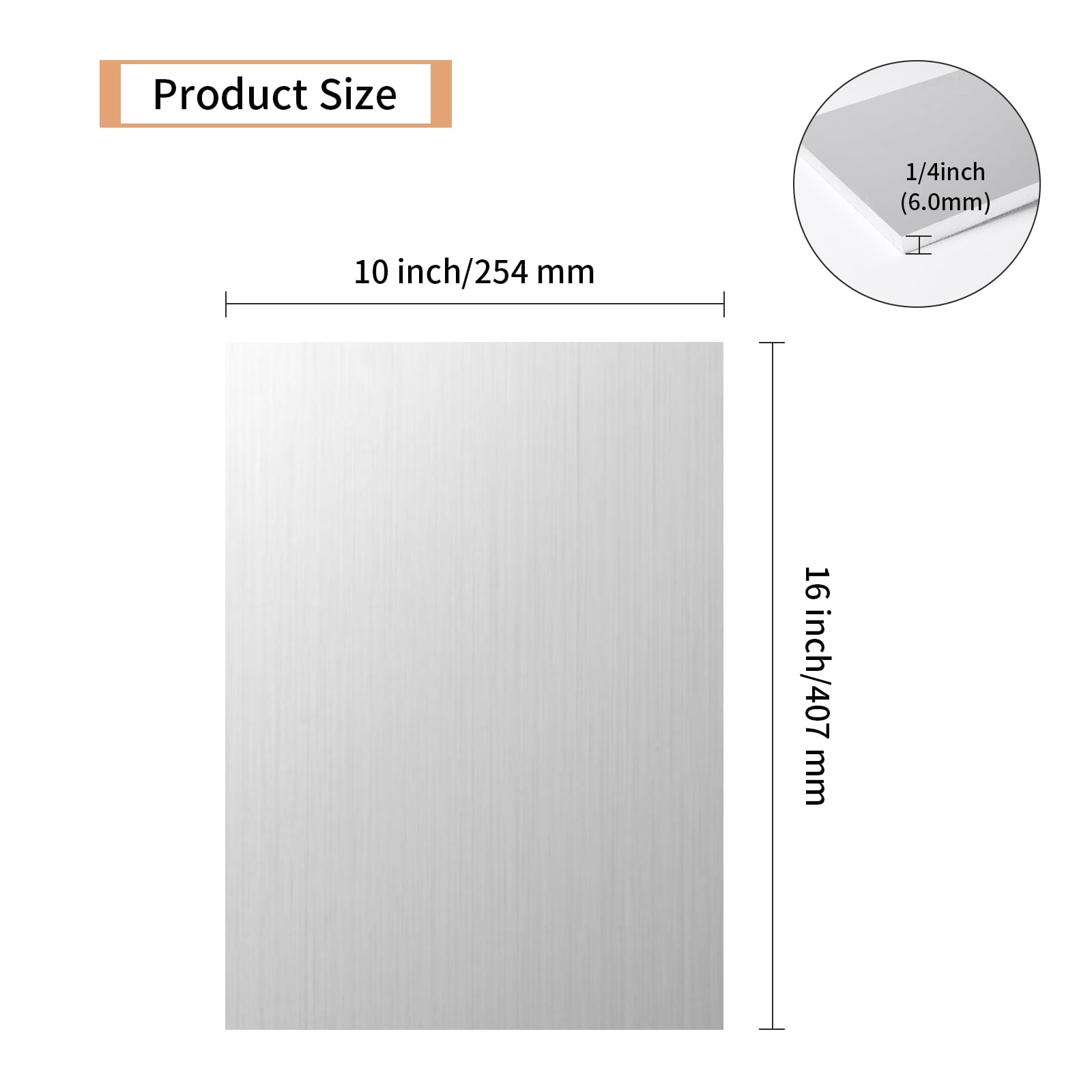 5PCS 6061 Aluminum Sheet Metal 1/4" x 4" x 4", Aluminum Plates Covered with Protective Film, Heat Treatable Aluminum Flat Bar for DIY Craft, Industry