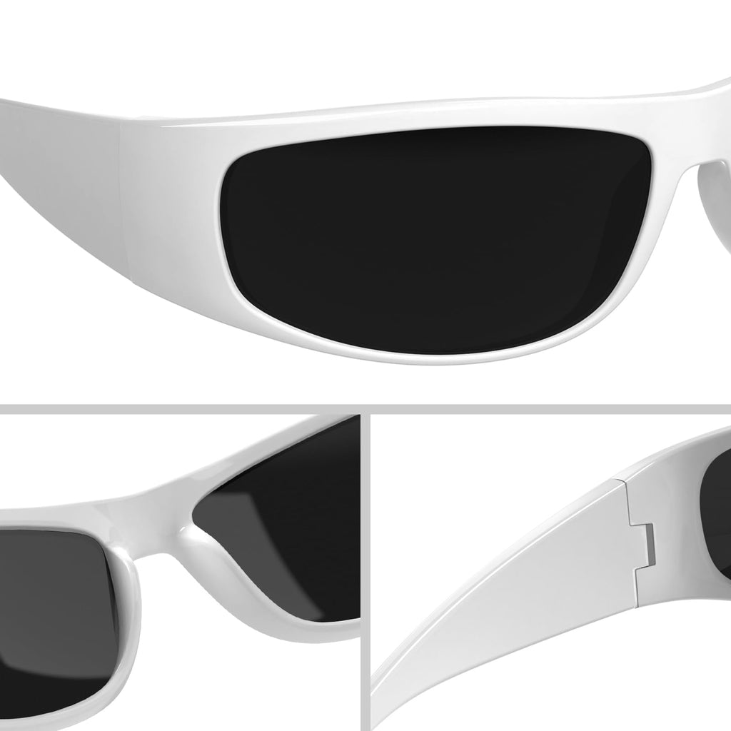 WISTON Wrap Around Sunglasses for Men Women Super Dark Blackout Sunglasses for Sensitive Eyes UV400 Protection W8005