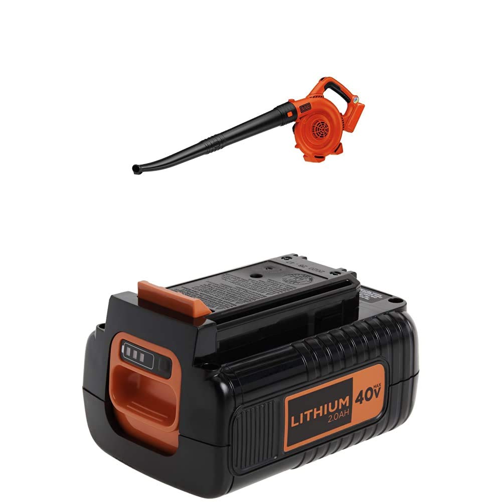 BLACK+DECKER 40V MAX Cordless Sweeper with Extra Battery, 2.0-Ah (LSW36 & LBX2040)