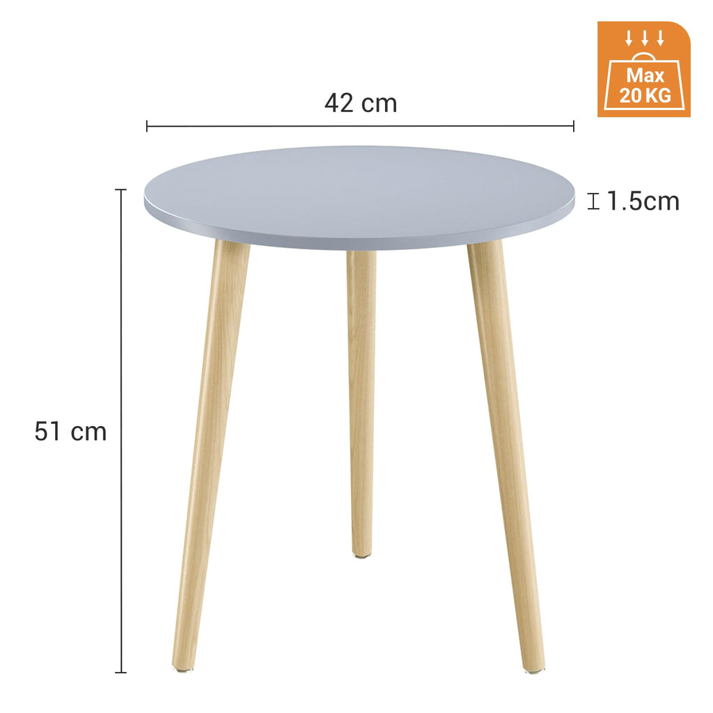 Apicizon Black Round Side Table, Black End Table Bedside Table Nursery with Wood Legs, Nightstand for Living Room, Bedroom, 16.5 x 20.5 Inches