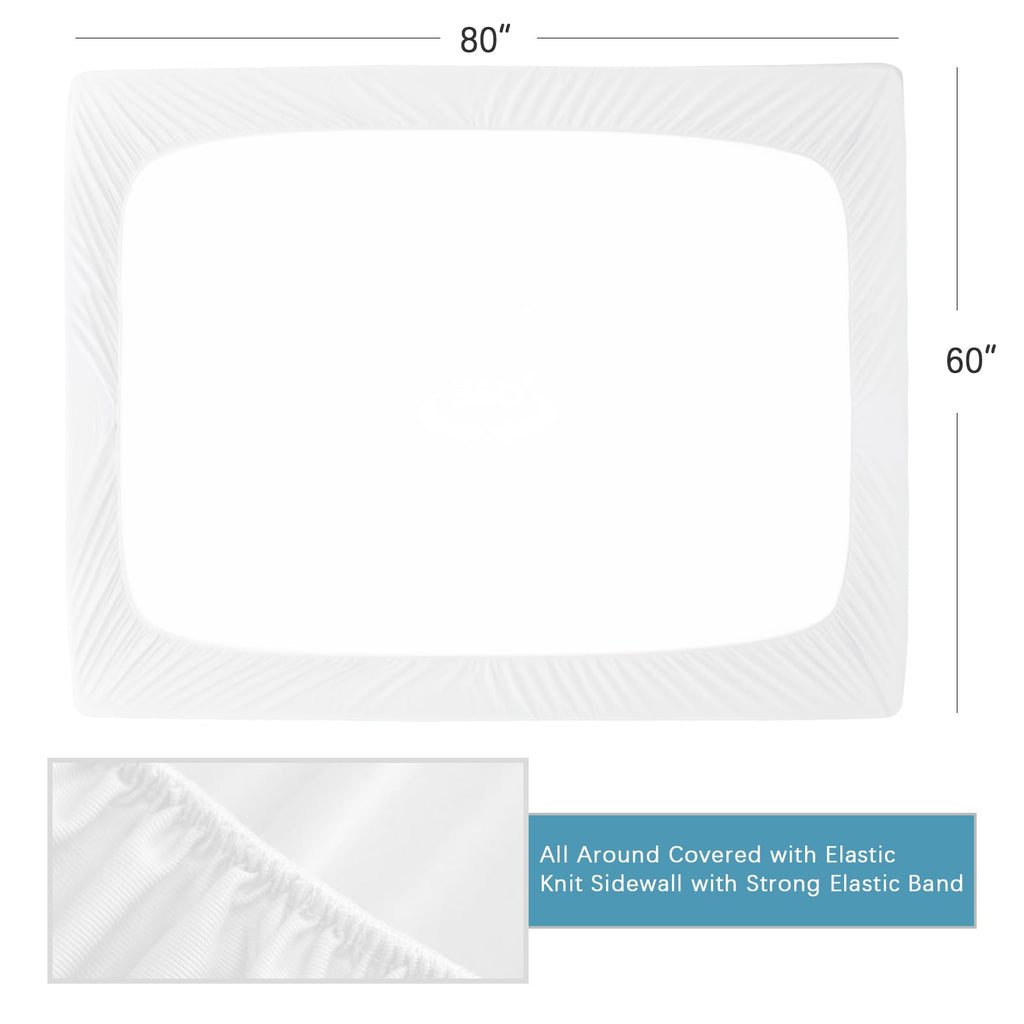 2 Pack Twin Mattress Protector Waterproof, Noiseless & Soft Coverage Mattress Fitted Sheet Twin with Deep Pocket up to 14", Super Breathable & Easy Wash Twin Size Mattress Protector