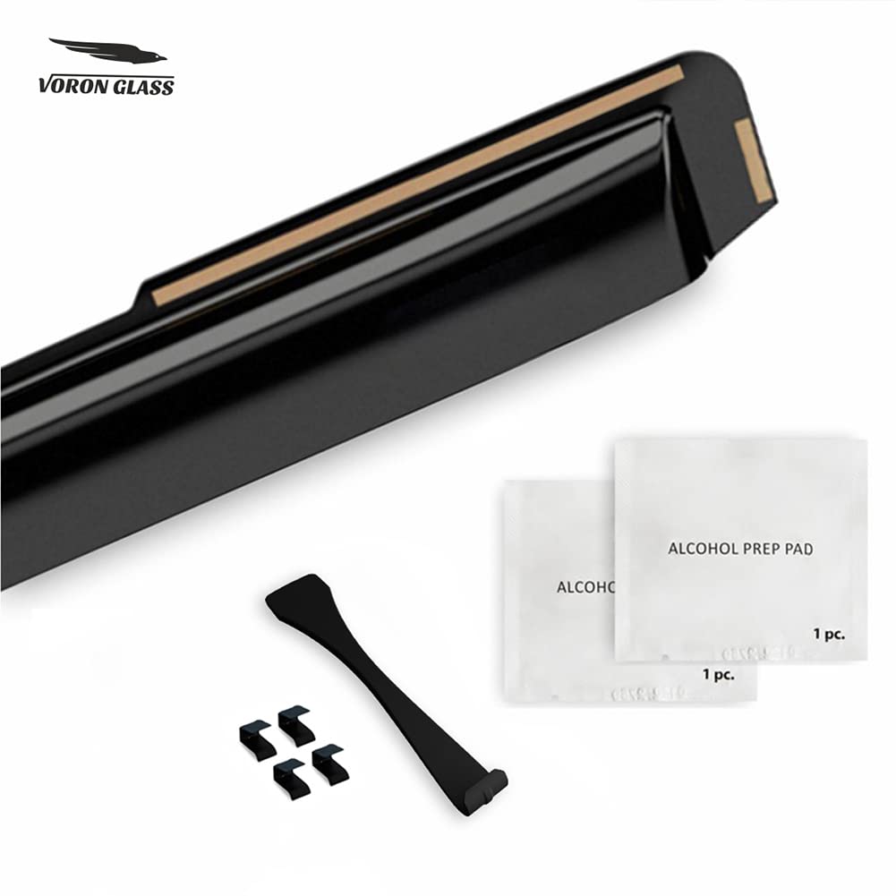 Voron Glass in-Channel Extra Durable Rain Guards for Trucks Chevrolet (Chevy) Silverado/GMC Sierra 2014-2018 Crew Cab, Window Deflectors, Vent Window Visors, 4 Pieces - 220009